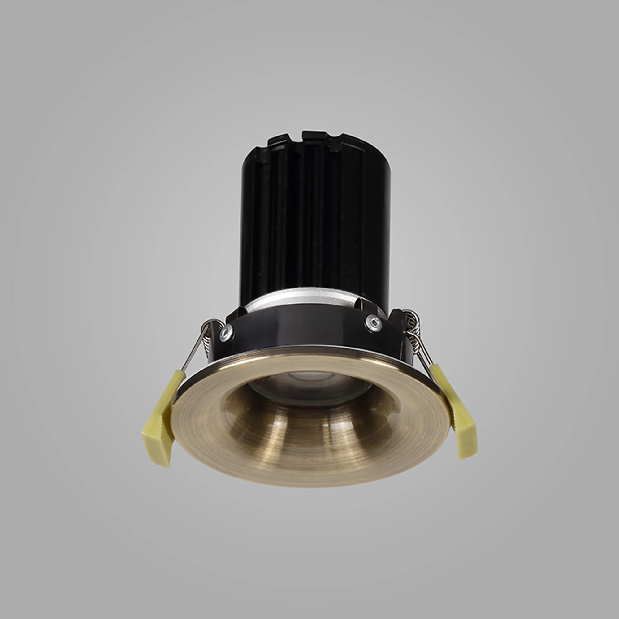 DM201555  Bruve 12 Tridonic powered 12W 2700K 1200lm 24° LED Engine,300mA , CRI>90 LED Engine Antique Brass Fixed Round Recessed Downlight, Inner Glass cover, IP65